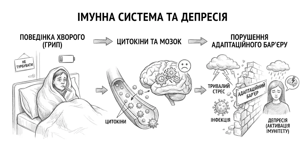Депресія як «поведінка хворого»: гіпотеза запалення
