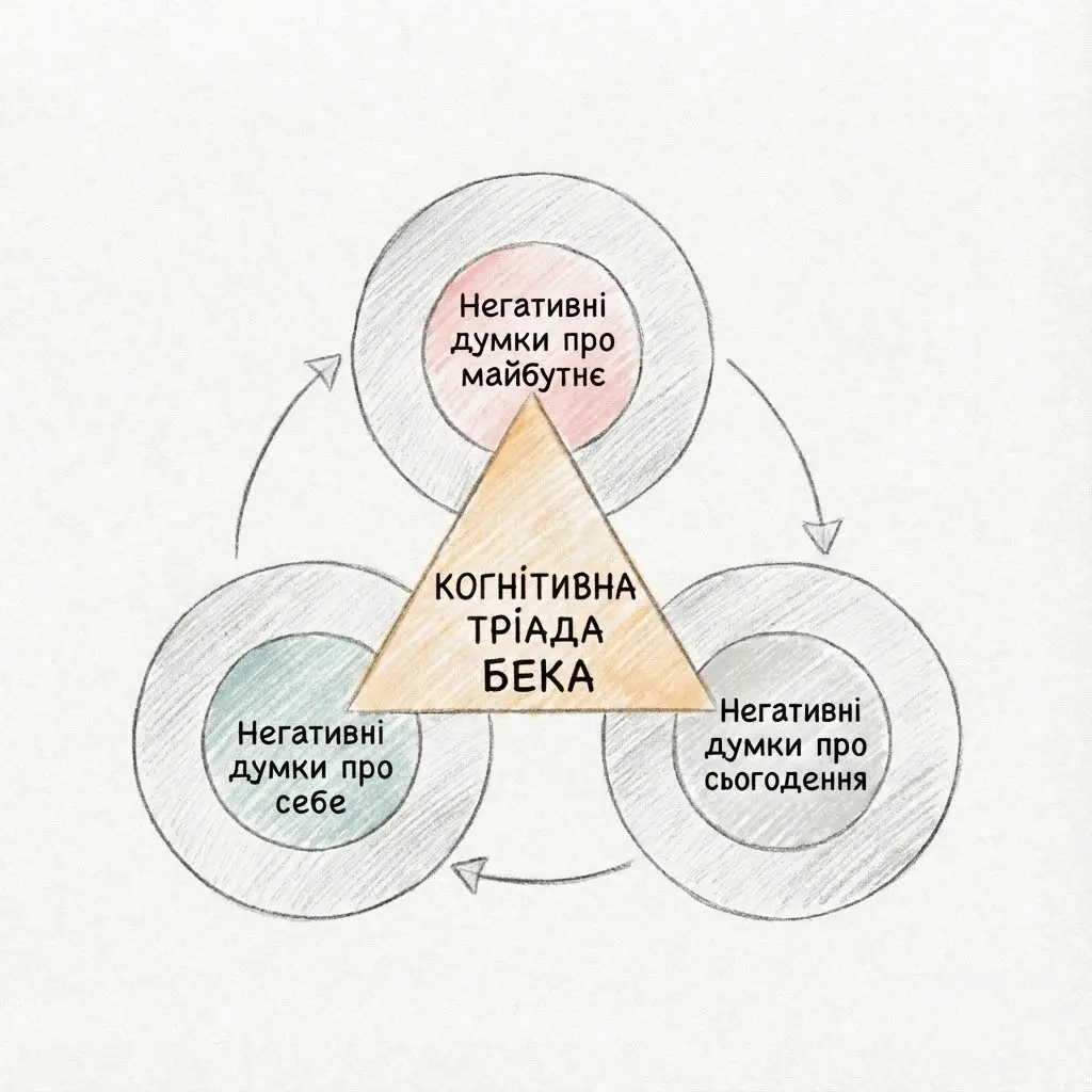 Аарон Бек описав когнітивну тріаду депресії