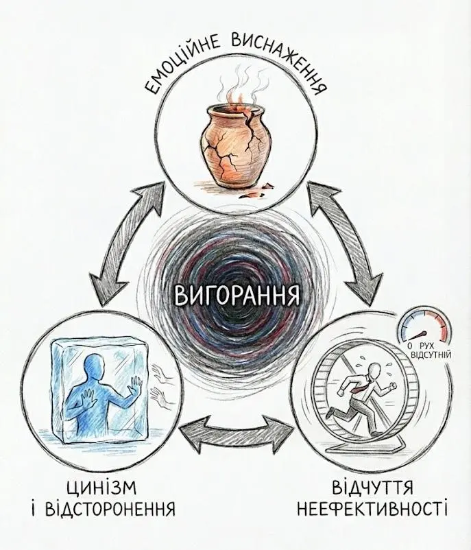 Тріада вигорання (за К. Маслач)